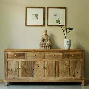 
Old elm sideboard door panel simple new Chinese style solid wood furniture storage log entrance side cabinet