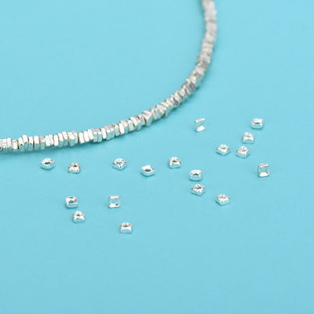 
Pure silver 999 gold plated broken silver square spacer beads accessories