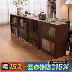 Solid Wood Living Room Partition Cabinet, New Style Entryway Sofa Side Cabinet, Bedroom Free Combination Grid Cabinet, Low Bookcase, Floor-Standing