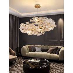 Light luxury chandelier, modern villa living room lamp, creative atmosphere, tea room restaurant lamp, branch high-end crystal lamp