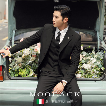 ຊຸດແຕ່ງງານຊຸດແຕ່ງງານຂອງຜູ້ຊາຍແບບເກົາຫຼີແບບກະທັດຮັດສາມຊຸດກະທັດຮັດ