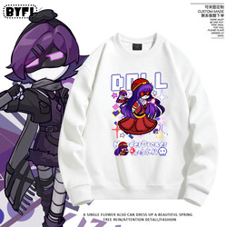 Inorganic Killer Themed Crewneck Sweatshirt, Loose Long-Sleeve Pullover Jacket for Autumn and Winter, Unisex Casual Cosplay Clothing