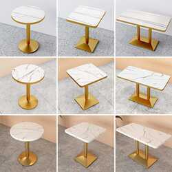 Fast food long table set combination hotel restaurant snack catering commercial table milk tea shop cafe small round square table