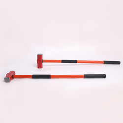 Long-Handled Octagonal Hammer with Large Hammer Head, Plastic-Coated Handle, Anti-Vibration Hammer, Construction Site Hammer, Wall-Breaking Hammer, Square-Head Hammer