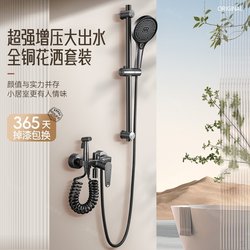 Jiumuwang All-Copper Shower Head Set for Home Bathroom, Showerhead with Pressurized Spray for Bathing