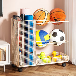 Basketball Storage Rack Floor-Standing Storage Rack for Home Badminton Ball Sports Fitness Equipment Yoga Mat Storage Rack