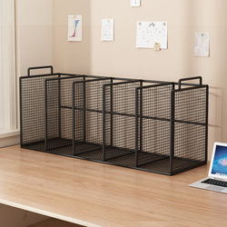 Desktop Bookshelf Student Desk Book Stand Storage Rack Office File Organizer Desk Book Holder Fixed Book Office Desk Vertical Metal File Frame Office Supplies Multi-Column Workstation Organizer Box