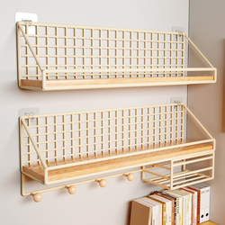 Dormitory Wall Storage Rack, No-Drill Dorm Essentials, College Student Bed Wall Hanging Basket, Bedside Wall-Mounted Storage Rack