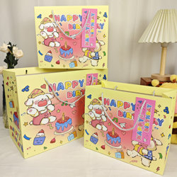 ins Cute Birthday Gift Bag Thickened Cartoon Cake Tote Paper Bag Gift Packaging Bag Rectangular Shopping Bag
