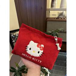 Little Red's same style KITTY cat cute makeup bag travel storage bag large capacity versatile hand-held toiletry bag LX