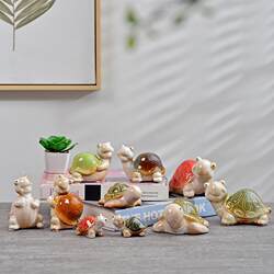 Jingdezhen Creative Ceramic Turtle Children's Room Decoration Ornaments Courtyard Fish Tank Fish Pond Landscaping Cute Gift