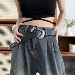 Retro American Y2K Star Studded Belt, Versatile and Stylish, Can Be Paired with Jeans, Decorative, High-End Women's Belt, Trendy