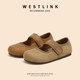 Xiyu Birkenmarie Jane shoes for women 2025 summer new French casual Velcro single shoes flat shallow mouth women's shoes