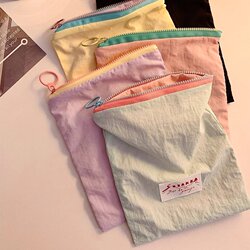 Macaron-Style Storage Bag, Korean Version, Trendy Color-Blocking Thin Coin Purse, Portable Color-Blocking Coin Storage Pouch for Outings