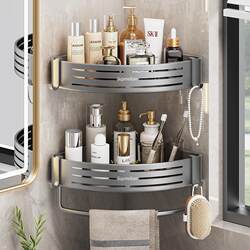 Bathroom Multifunctional Storage Rack, Triangular Rack, Bathroom Wall-Mounted, No-Drill Corner Rack, Toiletries