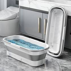 Foldable Satchel Mop Bucket, Rectangular Bucket, Household Thickeneded, Large-Capacity, Satchel with Wheels, Wall-Mountable Storage