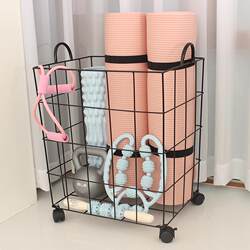 Metal yoga mat storage basket yoga mat storage basket fitness equipment sports equipment storage basket wheeled storage rack