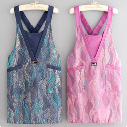 Light Luxury Canvas Apron, No-Tie Design, for Home Kitchen Cooking, Anti-Stain, Breathable, Suitable for Catering and Hotel Staff Workwear