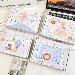 Cute Bear Polka Dot Airplane Box, Instagram-Style High-Appearance Card Packaging, Adorable Cartoon Delivery Storage Folding Paper Box