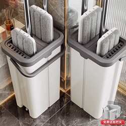 2024 new flat mop, household one-mop, hand-wash-free, lazy bucket, one-piece mop mop, floor mopping artifact