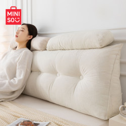 Miniso Solid Color Headboard Cushion Sofa Tatami Bed Soft Backrest Removable and Washable Anti-Collision Pillow Cushion