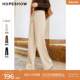 Red sleeve milk fufu pants autumn and winter new women's clothing loose and slim high waist wide-leg casual Chenille floor trousers
