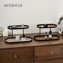 Missnice Desktop Jewelry Rack Cosmetics Storage Box Perfume Aromatherapy Storage Tray Iron Storage Rack