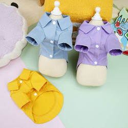 Dog Clothing Manufacturer Pet Clothing Cat Clothes Teddy Bichon Pomeranian Small Dog Handsome Denim Shirt