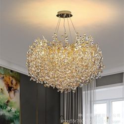 Luxury villa crystal chandelier branch restaurant Jianmei B luxury living room headlight French hall crystal lamps