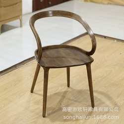 Supply of solid wood chairs, Nordic simple cafe back chairs, creative wooden dining chairs with armrests