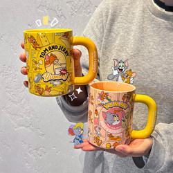 Tom and Jerry Co-Branded Mug, Large Capacity Cup, Household Cartoon Water Cup, Breakfast Cup, Milk Cup, Graduation Gift