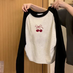 Children's Base Layer Shirt for Spring and Autumn 2026, New Spring and Autumn Style Girls' Long-Sleeve T-Shirt, Girls' Inner Wear with Raglan Sleeves