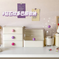 Girly Cosmetic Storage Box Desktop Drawer Dressing Table Lipstick Perfume Facial Mask Skin Care Products with Lid Storage Rack