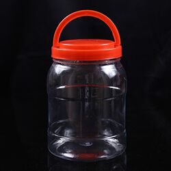 Honey bottle thickened plastic bottle 3000g transparent round bottle sealed jar pickle jam storage bottle 6 catties