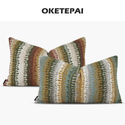 Okepa Modern American Chenille Rectangular Sofa Cushion Pillow Backrest Lumbar Support Cover Headboard Large Backrest