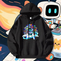 Space Robot Ps5 Peripheral Hooded Sweatshirt for Men, Autumn 2025 New Model Sony Astro Bot Clothing for Children