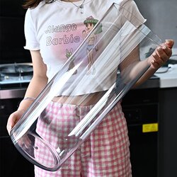 Acrylic Shatterproof Vase Ornament for Living Room, Transparent Water-Cultivated Bamboo Vase, Straight Tube, Light Luxury, High-End Feel, Flower Arrangement Bucket