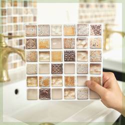 Imitation Mosaic Flat Self-Adhesive Wall Stickers Tile Wall Wallpaper Waterproof and Oil-Proof Bathroom Kitchen Balcony Decoration