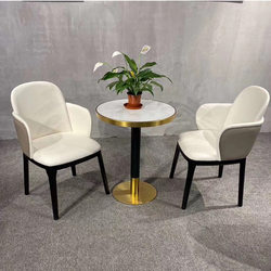 Dining chair manufacturer with armrests, light luxury PU leather backrest, Internet celebrity chair, cafe, hotel club restaurant, solid wood dining chair