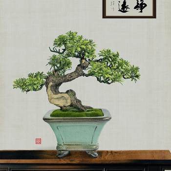 Chinese simulation and false tree plum blossoms, cliff red maple garden art bonsai decorative landscape tree living room home fake green plants