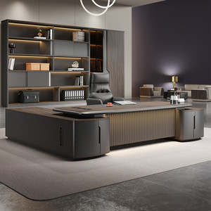
High-end boss office desk and chair combination, light luxury, high-end sense, simple modern executive desk, manager's office, president's desk furniture