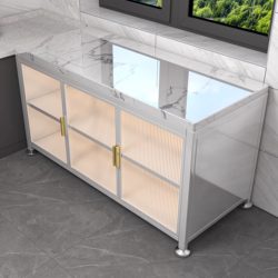 Rock Slab Kitchen Storage Rack, Floor-Standing Multi-Layer Workstation, Wall-Mounted Integrated Cabinet, Multifunctional Sideboard, Storage Cabinet