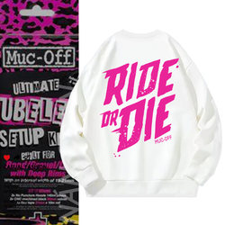 Pmuc-Off Dirt Bike Sweatshirt for Men, Autumn and Winter Ride or Die Downhill Cycling Crew Neck Clothing Jacket