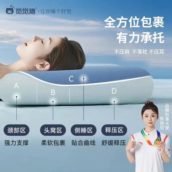Juejue Pig Zero Pressure Memory Pillow Dual Core Pro2 Deep Sleep Slow Rebound Pillow Neck Protector Pillow Adult Students Side Sleeping Good Product