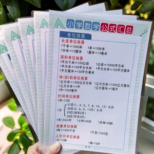 
Mathematics grade 1-6 universal formula card collection primary school mathematics knowledge points summary thinking training teaching aids card