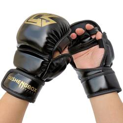 Half-Finger Gloves Mma Professional Training Gloves Mixed Martial Arts Sparring Five-Finger Boxing Gloves Children's Unisex Gloves