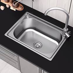 Thickened Sus304 Stainless Steel Sink, Single Bowl, Kitchen Sink for Washing Vegetables and Dishes, Free Shipping