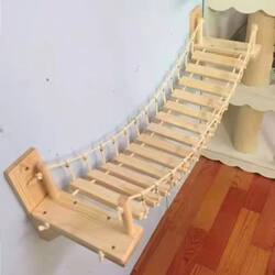 Cat Bridge Cat Climbing Frame Cat Climbing Frame Wall-Mounted Aerial Corridor Cat Climbing Frame Wall-Mounted Solid Wood Cat Bridge for Home Use