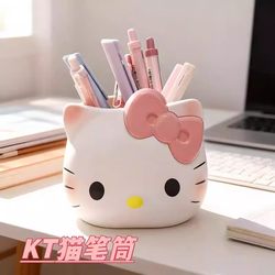 Kt Cat Makeup Brush Storage Holder Decorative Piece Creative Student Storage Box Desktop Dormitory Office High-Value Pen Holder