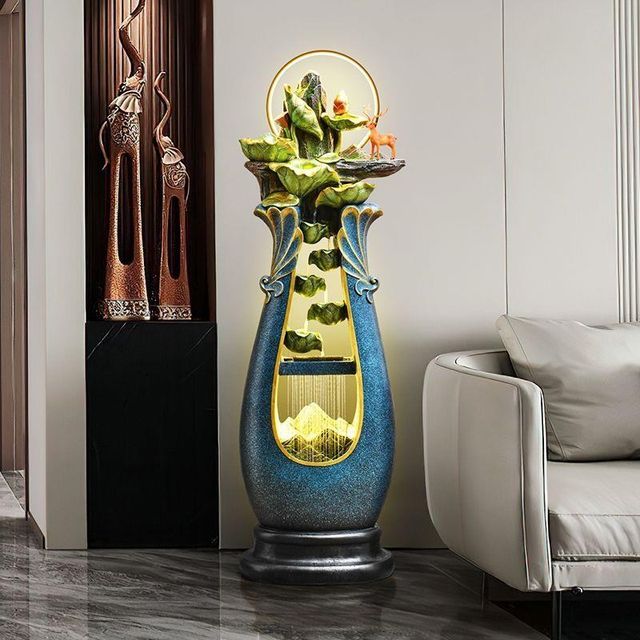 
Home floor-standing light luxury flowing water ornaments living room entrance TV cabinet decoration circulating water landscape fortune opening factory